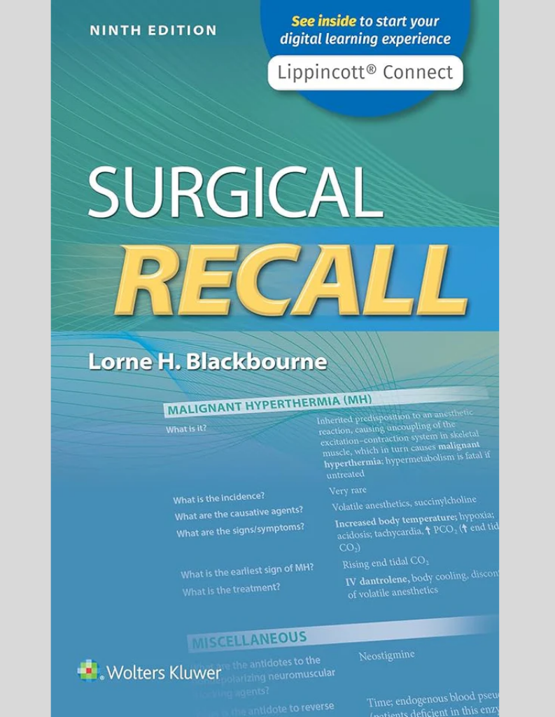 Surgical Recall (Lippincott Connect) Ninth, North American Edition ISBN: 9781975152949