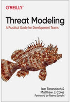Book cover of 'Threat Modeling' by O'Reilly with a fish illustration on a white background